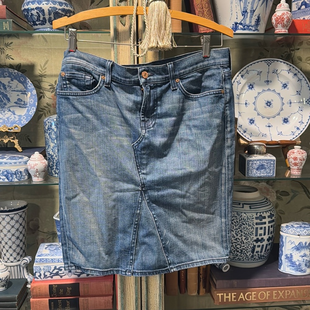 7 for all man kind denim skirt